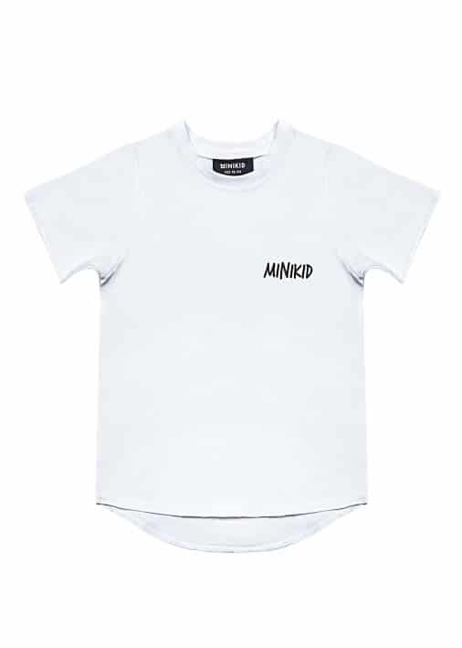 Kratka majica Minikid - bela, spredaj